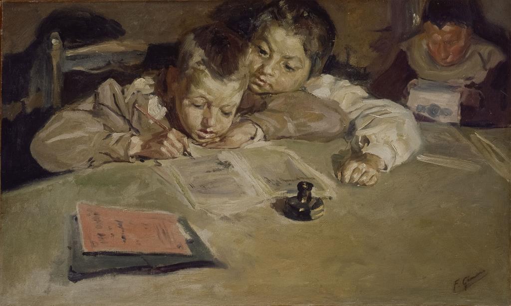 Nens llegint. Francesc Gimeno
