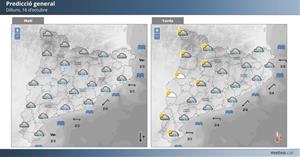 Predicció meteorològica per aquest dilluns. EIX