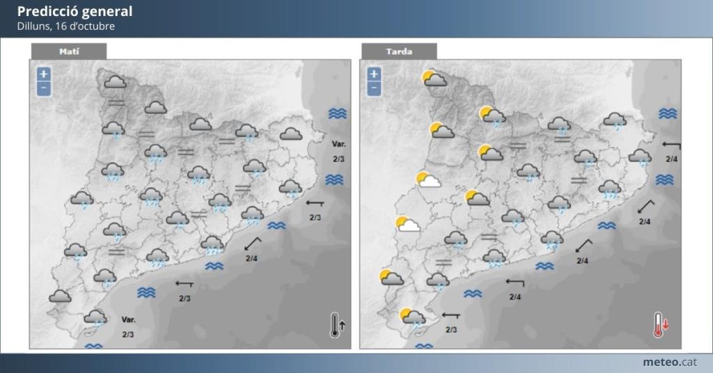 Predicció meteorològica per aquest dilluns. EIX