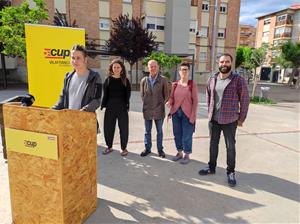 Roda de premsa de la CUP de Vilafranca. Eix