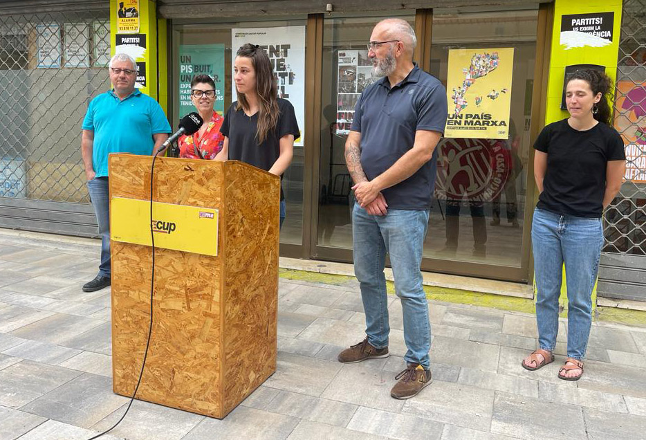 Roda de premsa de la CUP de Vilafranca. Eix