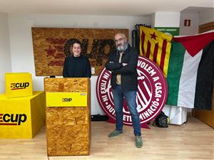Roda de premsa de la CUP de Vilafranca. Eix
