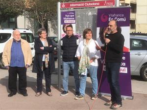 Roda de premsa de Vilafranca en Comú. Eix