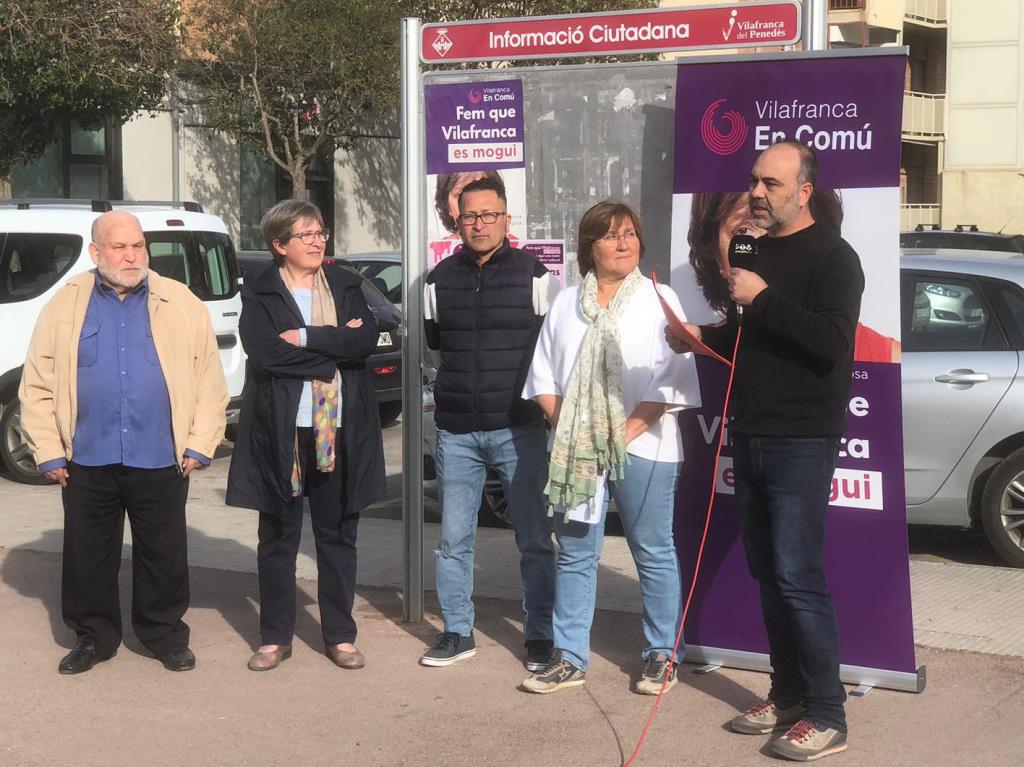 Roda de premsa de Vilafranca en Comú. Eix