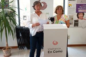 Roda de premsa de Vilafranca en Comú. Eix