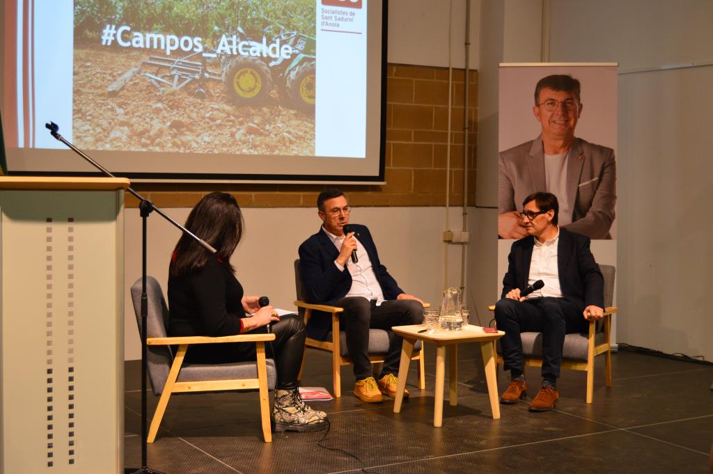 Salvador Illa acompanya el socialista Pedro Campos en la seva presentació com a alcaldable de Sant Sadurní . PSC