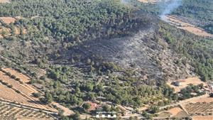 Una avaria en una línia elèctrica, principal hipòtesi dels Agents Rurals sobre l’origen de l’incendi de Calafell