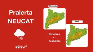 Activen la fase d'alerta del pla Neucat per la possibilitat de nevades a 400 metres a diversos punts del Penedès. EIX