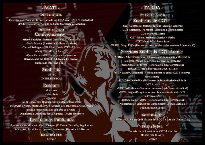 30è Aniversari de la CGT Anoia