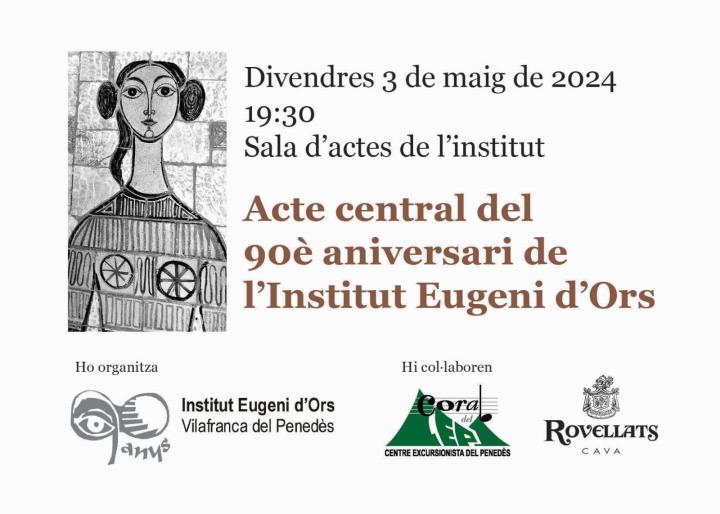 Acte central del 90è aniversari de l’Institut Eugeni d’Ors 