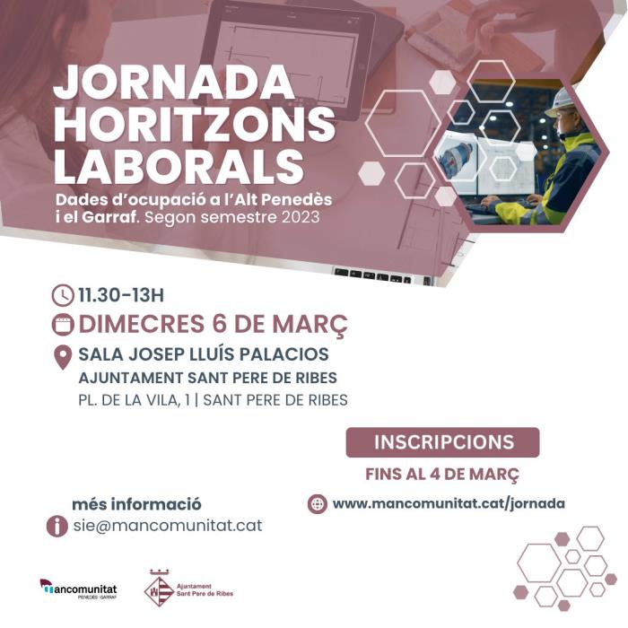Jornada horitzons laborals: situació del mercat de treball a l’Alt Penedès i el Garraf des de l’òptica de les dones