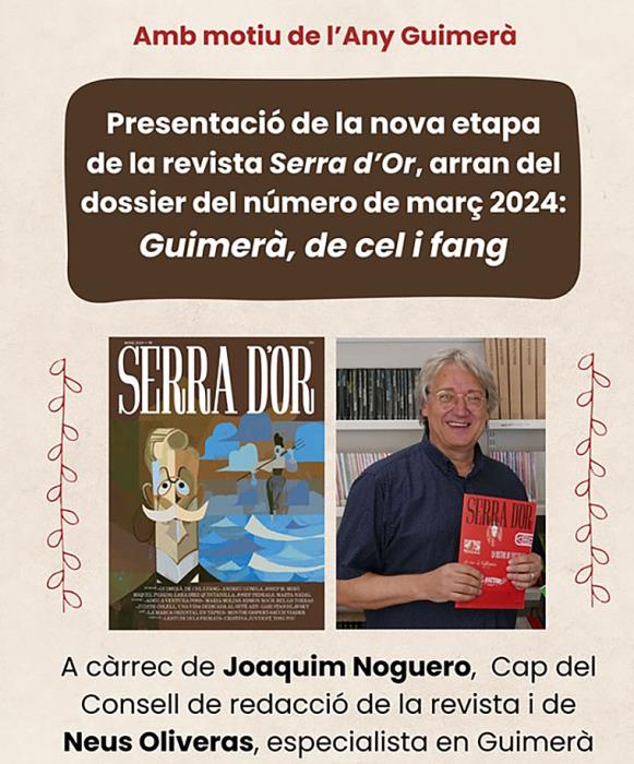 Presentació de la nova etapa de la revista Serra d’Or i del dossier ‘Guimerà, de cel i fang’