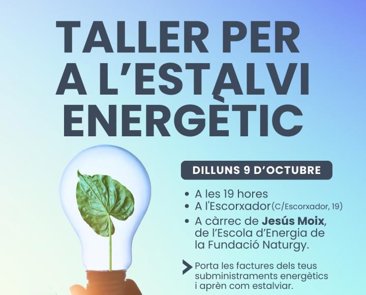 Xerrada - taller per aprendre a estalviar en els subministraments energètics