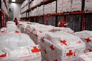 Creu Roja envia 11,4 tones d'ajut humanitari a Gaza des del centre logístic de l'Anoia. ACN