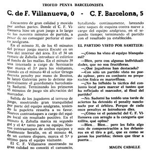 Crònica del Diari de Vilanova del matx de 1966