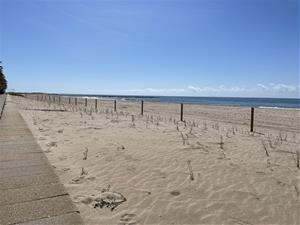 Cubelles prova una tècnica innovadora per a recuperar dunes a la platja de la Mota
