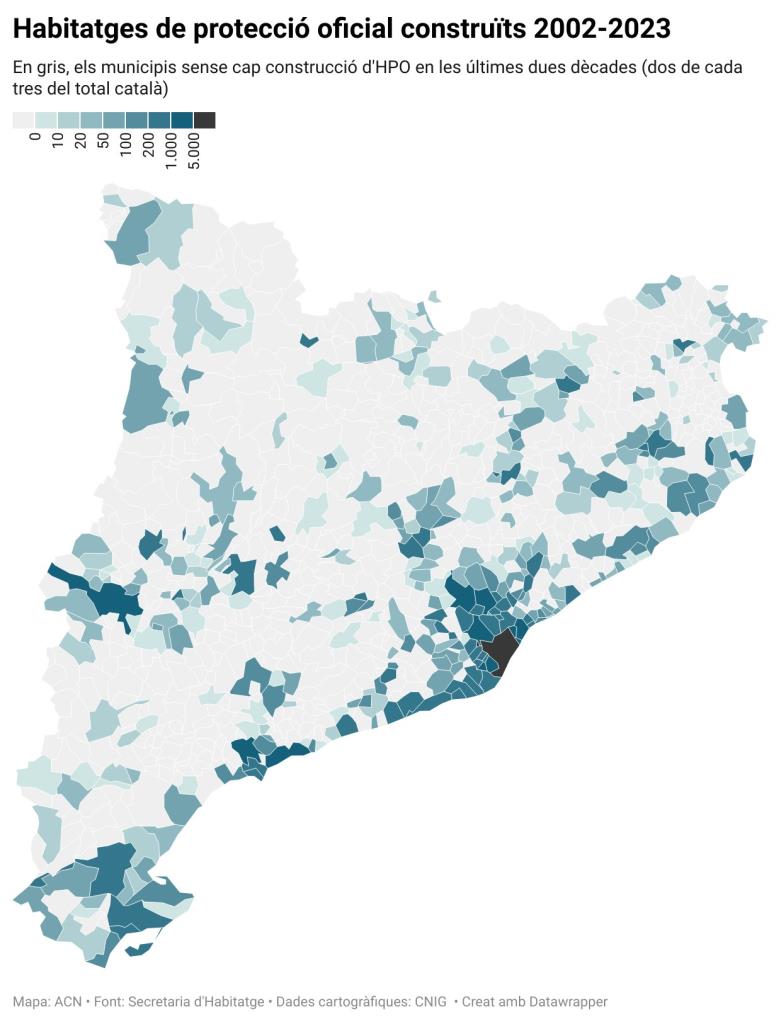 Dos de cada tres municipis no han construït cap pis social en 20 anys, mentre que a Catalunya s’ha triplicat la demanda. ACN