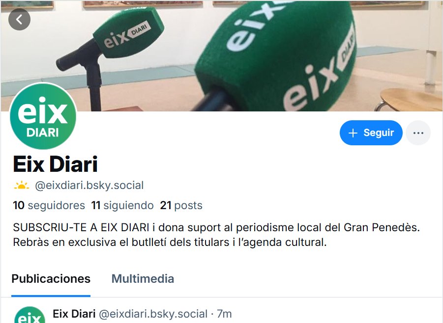 Eix Diari arriba a Bluesky, la nova xarxa social de moda que planta cara a X. EIX