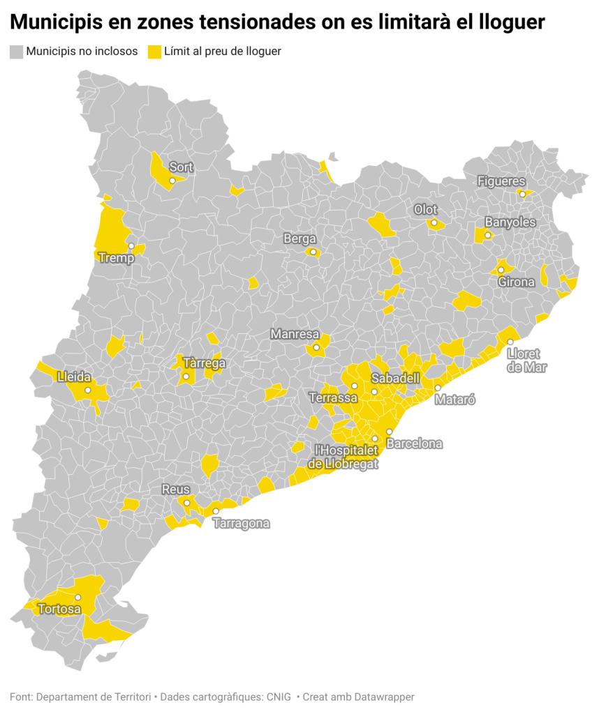 El govern espanyol publica al BOE l'índex de referència dels preus del lloguer amb la delimitació de l'àrea tensionada. ACN