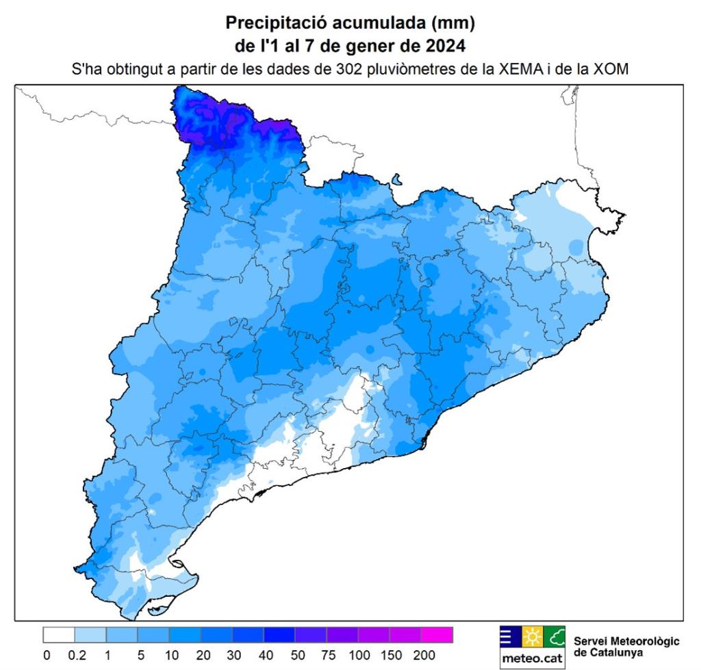 El Meteocat preveu un nou episodi de precipitacions i febles nevades entre dimecres i dijous a tota Catalunya. Generalitat de Catalunya