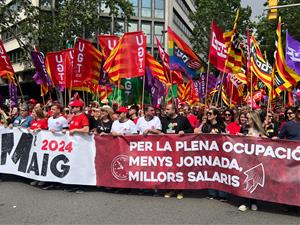 El sindicalisme reclama “menys jornada laboral i millors salaris” en un Primer de Maig marcat pel 12-M