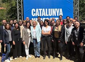 Els representants de Junts Vegueria Penedès als Banys i Palaldà. Eix