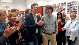 FranCisco Romero a la seu del PSC de Vilafranca la nit electoral. PSC