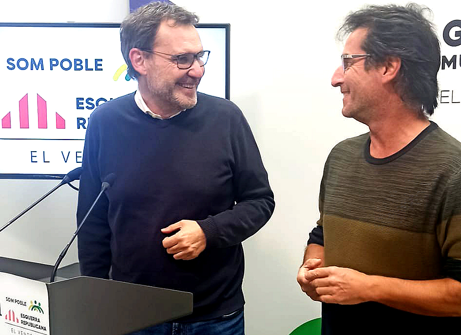 Imatge de la roda de premsa de Som Poble - ERC. Eix