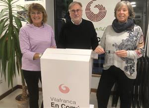 Imatge de la roda de premsa de Vilafranca en Comú. Eix