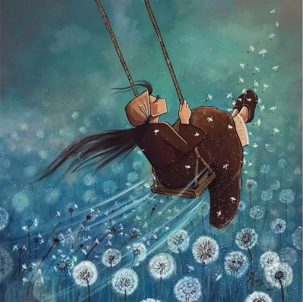 Imatge de l’artista afgana Shamsia Hassani. Eix