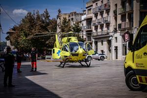 La diada de Sant Fèlix s'atura més d'una hora després per l'evacuació d'un membre de la canalla de la Vella de Valls. ACN