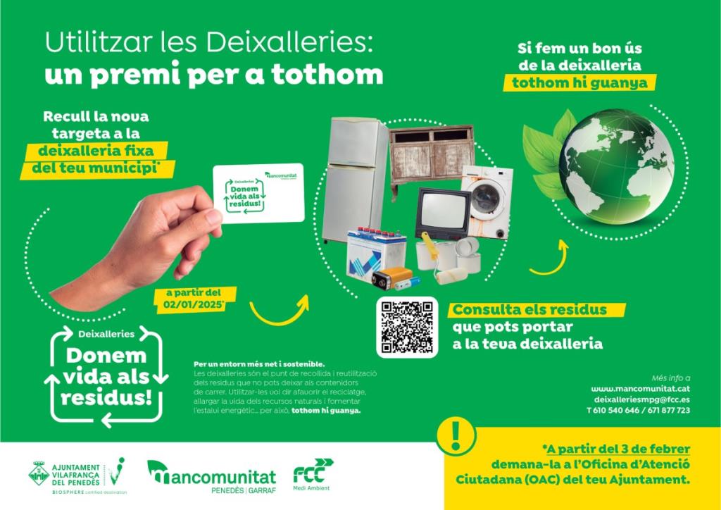 La Mancomunitat Penedès-Garraf implanta la nova targeta d’accés a les deixalleries de Vilafranca. EIX