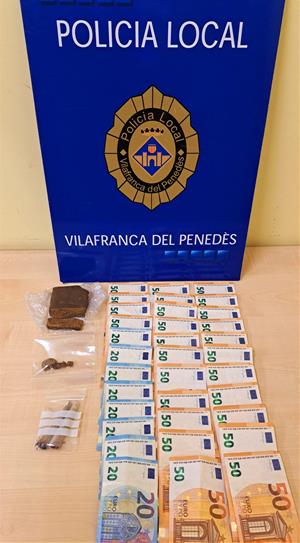 La Policia Local de Vilafranca deté un individu per tràfic de drogues. Ajuntament de Vilafranca