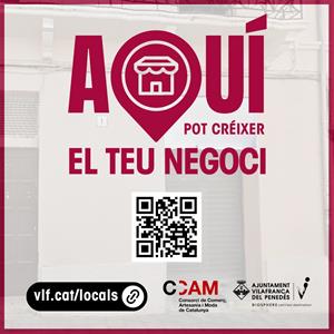 L’Ajuntament impulsa una campanya per detectar locals buits disponibles per donar continuïtat comercial a Vilafranca. Ajuntament de Vilafranca