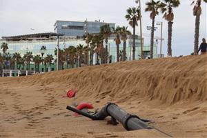 L'estat de les platges de Sitges després del temporal de Setmana Santa