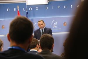 L'exministre José Luis Ábalos, en una roda de premsa al Congrés per parlar del 'cas Koldo'. ACN / Miquel Vera