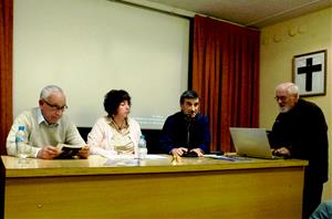 Mossèn Joaquim en un acte dels Amics del Castell, el 2015. Foto Pere Urgellès