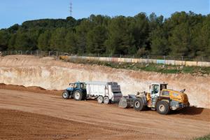 Obres del nou dipòsit d'aigua a Cunit construït pel CAT . ACN