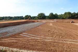 Obres del nou dipòsit d'aigua a Cunit construït pel CAT 