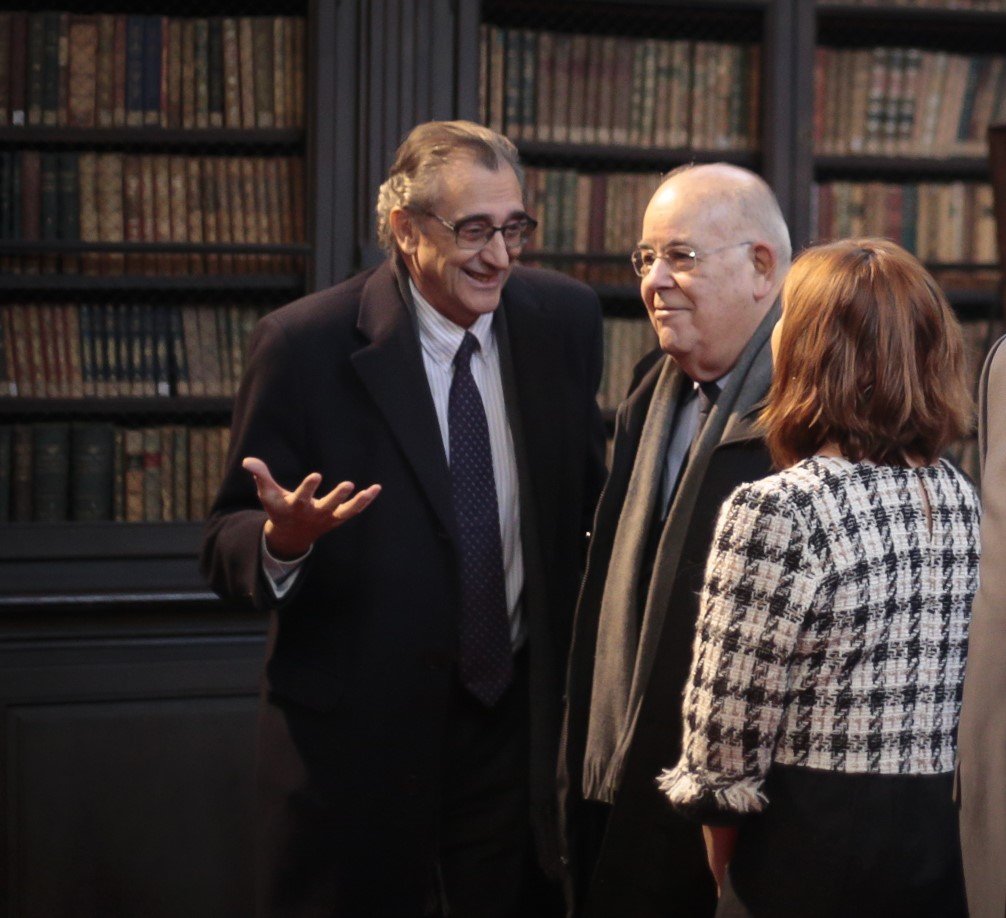 Puig Rovira a la inauguració de l'exposició sobre Alexandre de Cabanyes. Amb el Dr. Francesc Fontbona. EIX