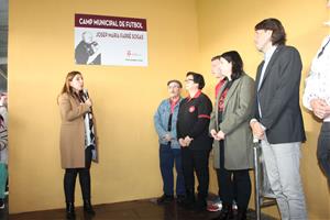 Sant Martí Sarroca inaugura la nova gespa del camp de futbol, dedicat a Josep Maria Farré. Diputació de Barcelona