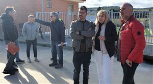 Visita a les obres de la coberta de la pista poliesportiva de Moja. Eix