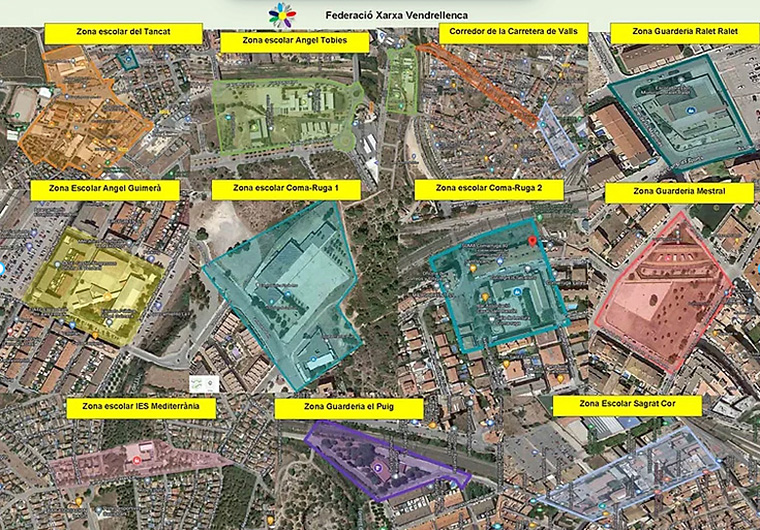 Zones escolars del Vendrell. Eix