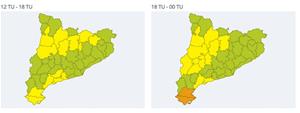 Activat el pla INUNCAT per fortes pluges al Baix Penedès aquest diumenge. Meteocat