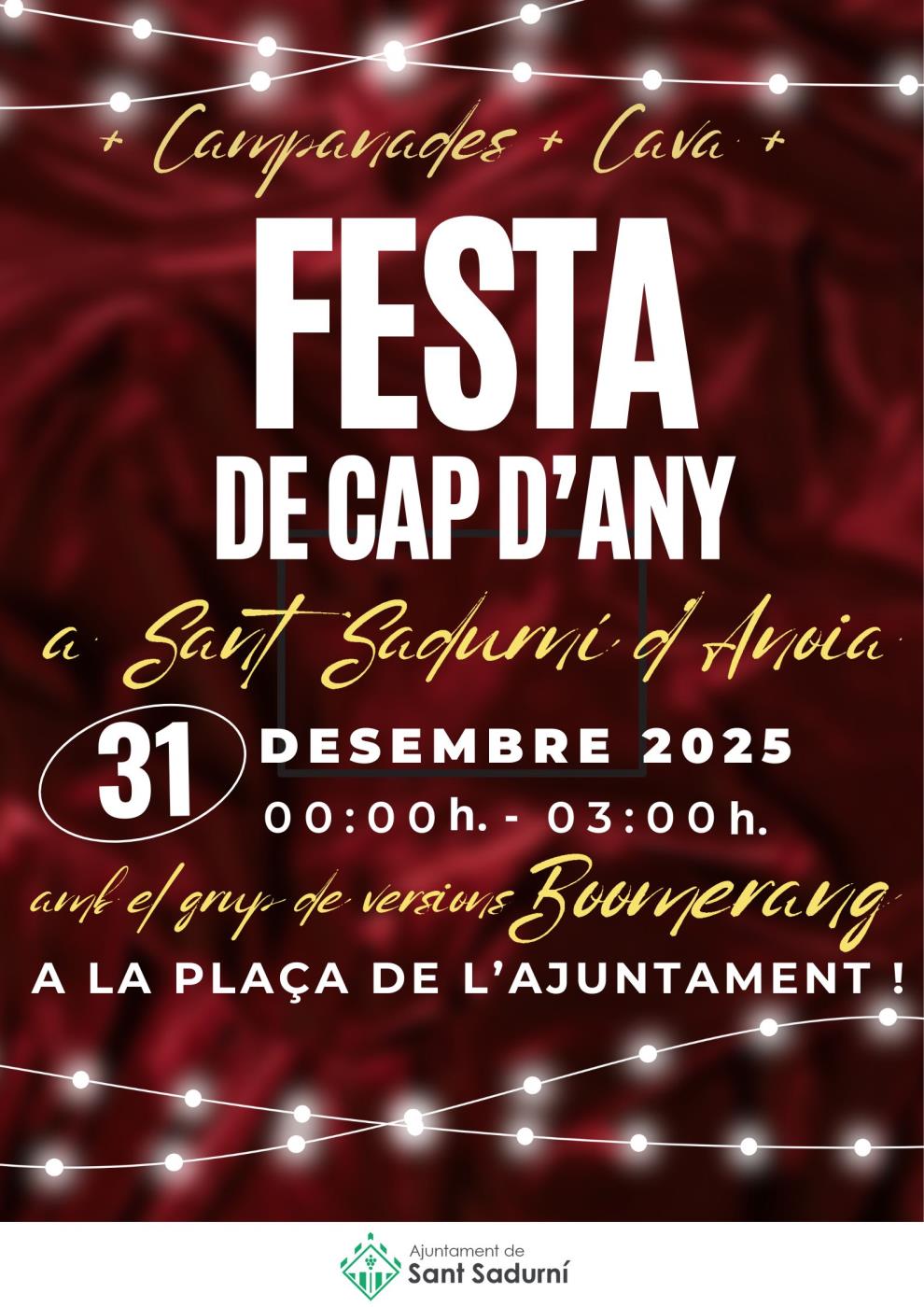 Campanades i Festa de Cap d'Any a la plaça de l'Ajuntament
