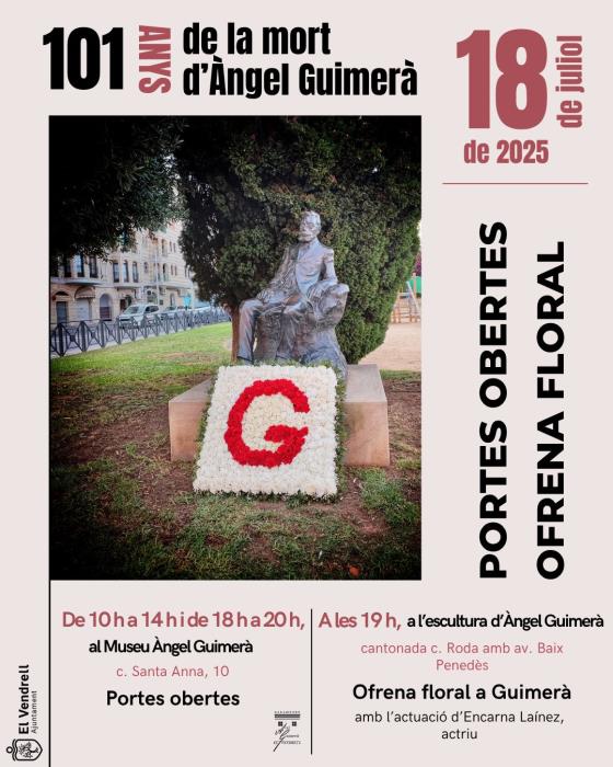El Vendrell commemora el 101 aniversari de la mort d’Àngel Guimerà