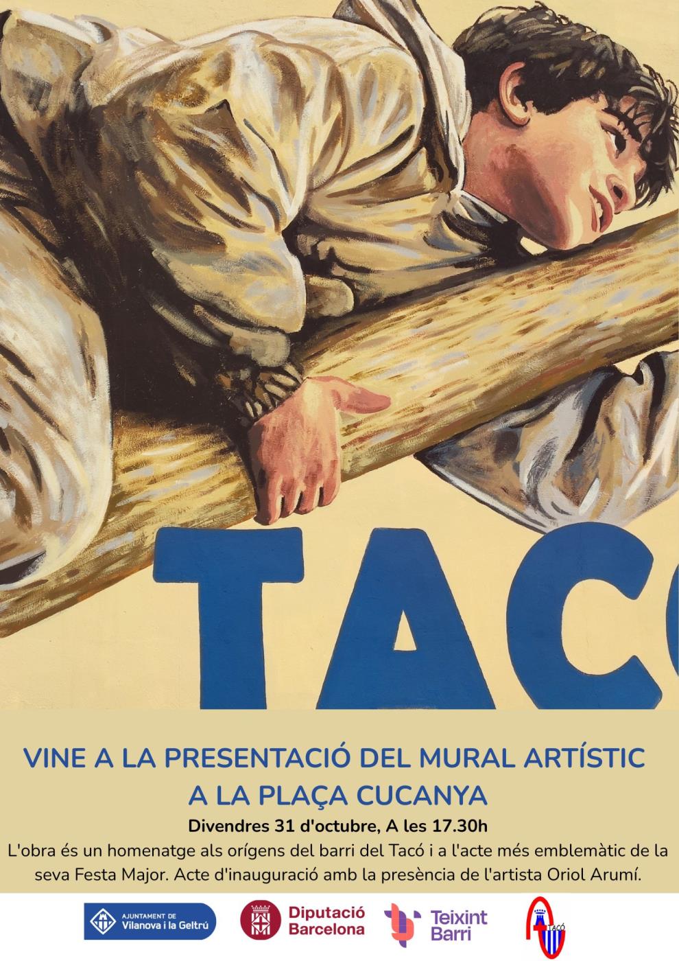 Presentació del mural artístic a la plaça Cucanya