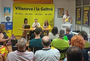Assemblea de militants d’Esquerra Republicana a Vilanova i la Geltrú . Eix