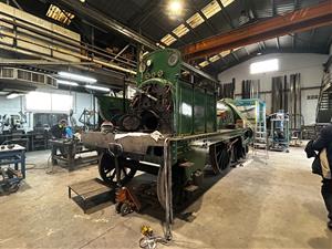 Avança la restauració de la mítica locomotora Mataró del Museu del Ferrocarril de Vilanova. Museu del Ferrocarril