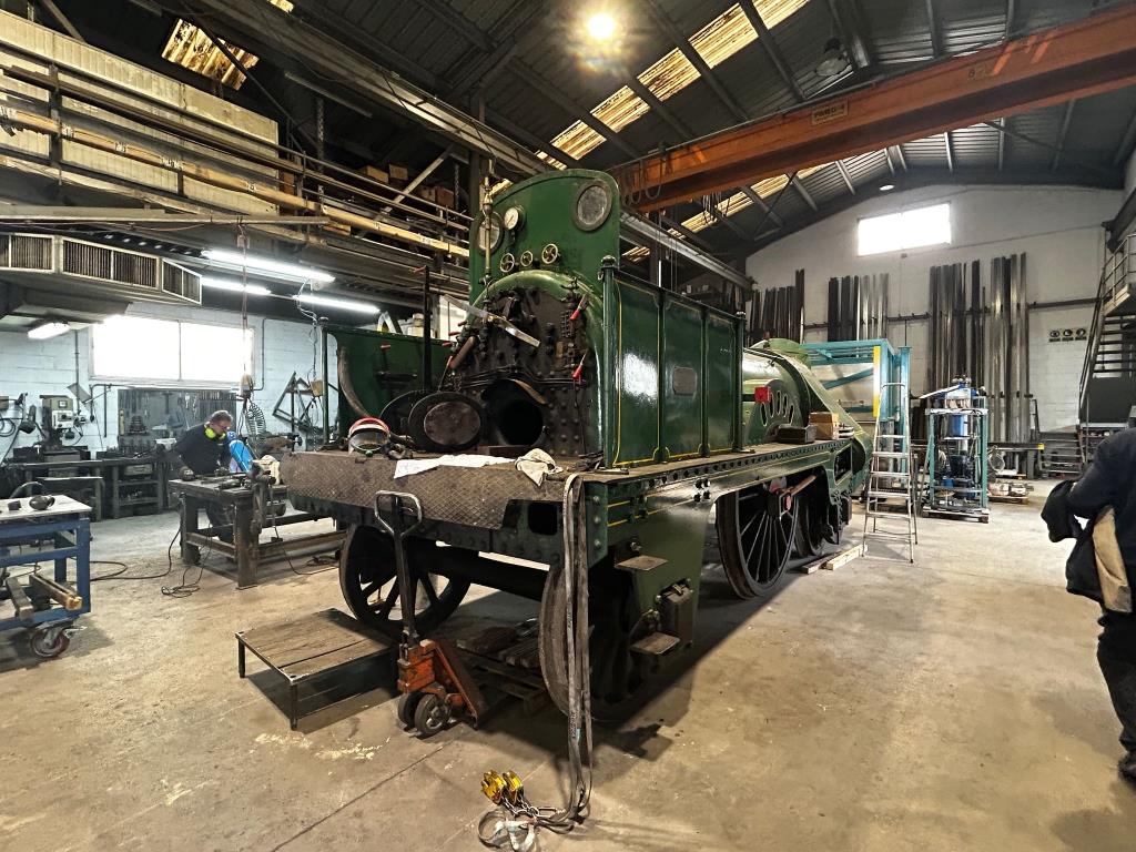 Avança la restauració de la mítica locomotora Mataró del Museu del Ferrocarril de Vilanova. Museu del Ferrocarril